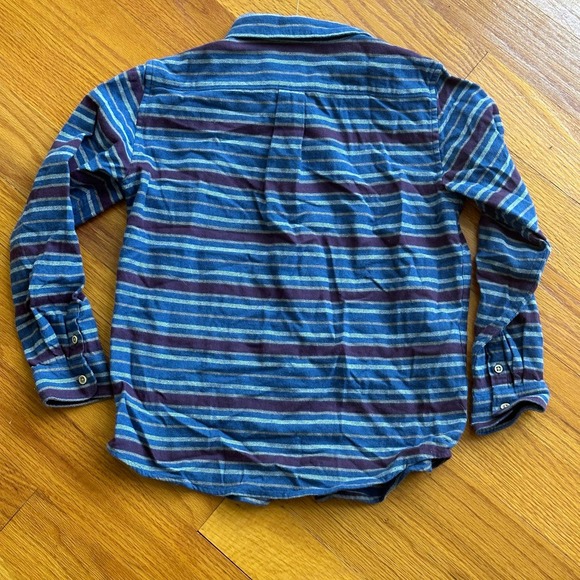 Janie and Jack flannel blue striped shirt Size 8 NWT - Picture 6 of 7